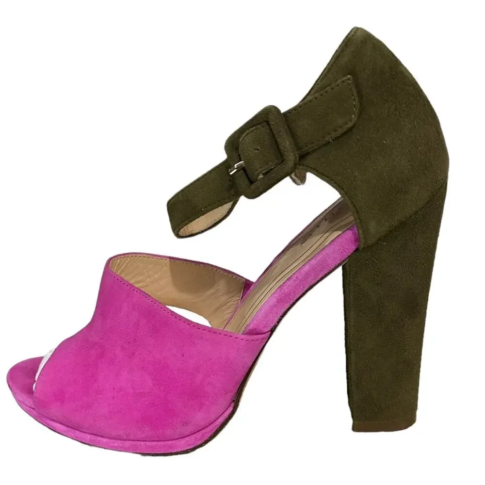 Cole Haan pink pixie suede‎ uppers special sole pink and olive green size 7.5 B - Picture 3 of 10